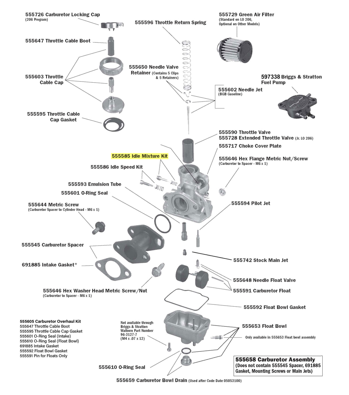 LO206 Carburetor Parts
