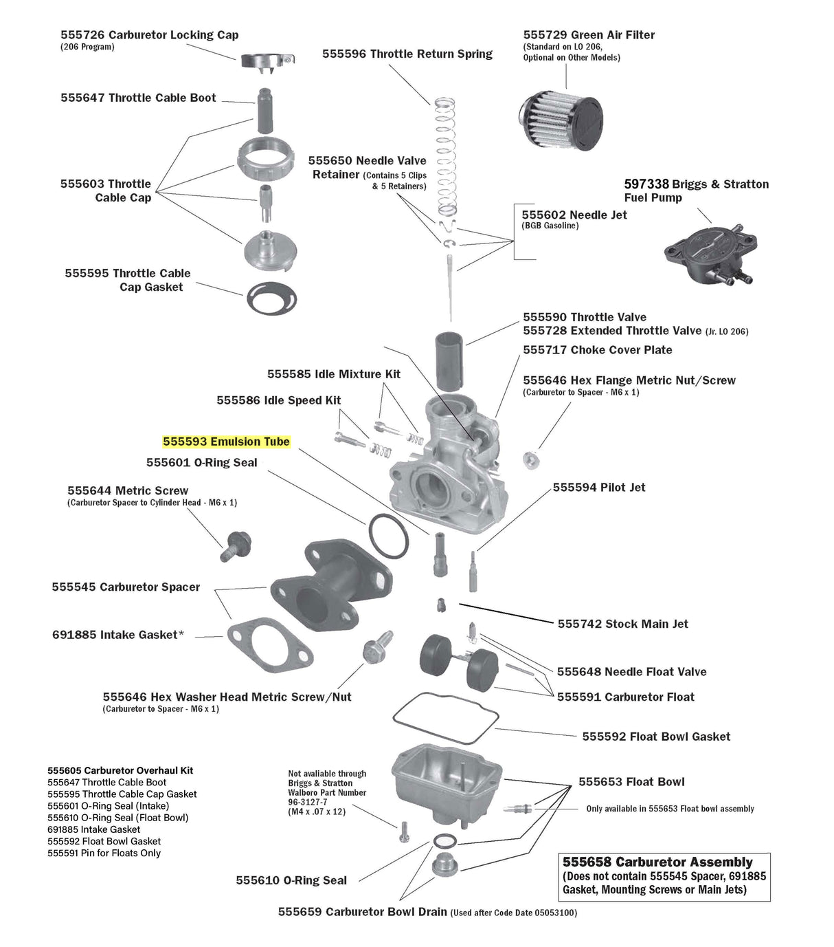 LO206 Carburetor Parts