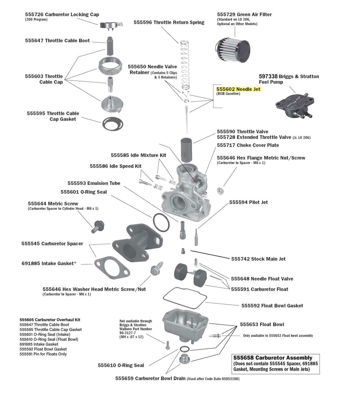 LO206 Carburetor Parts