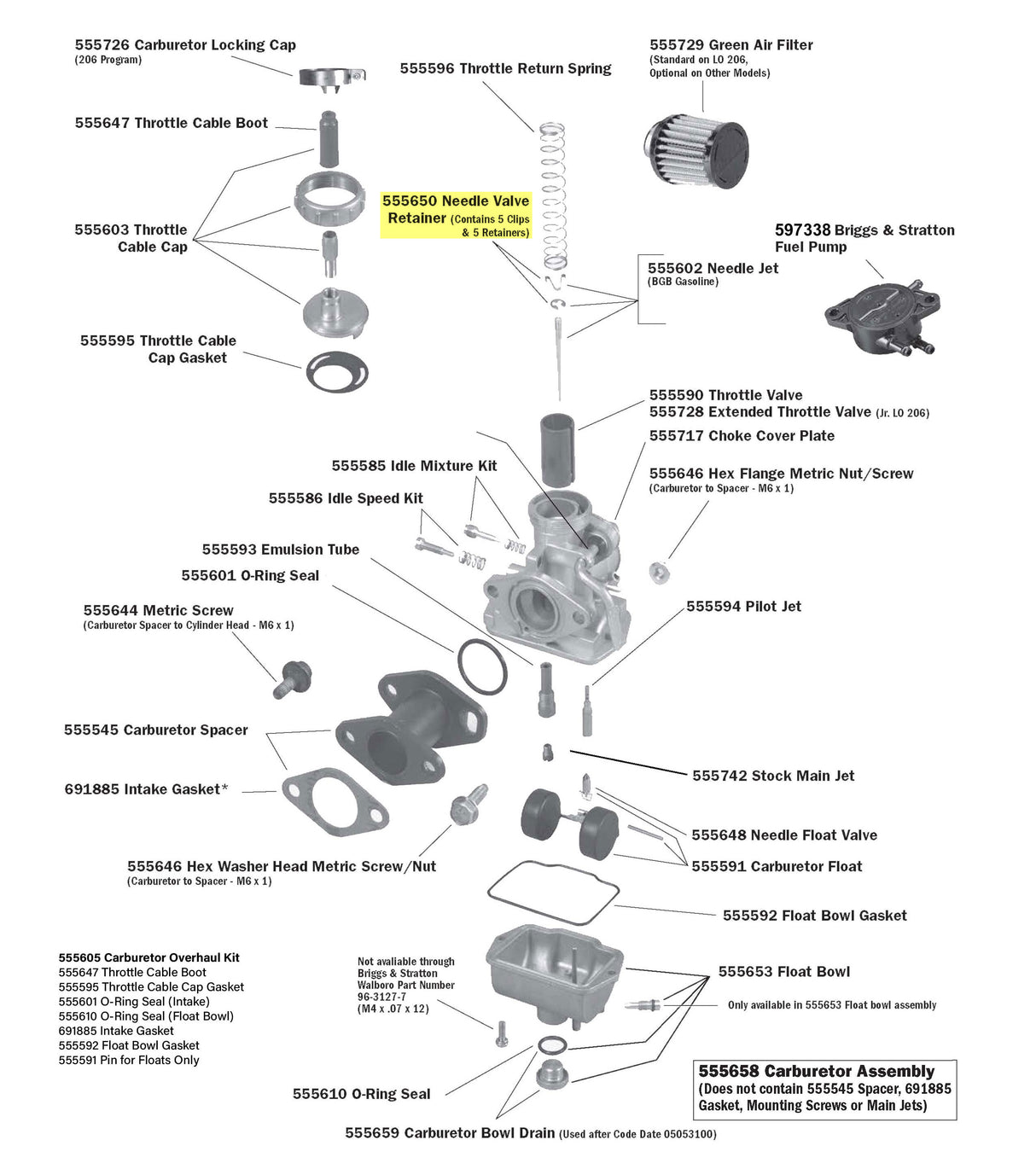 LO206 Carburetor Parts
