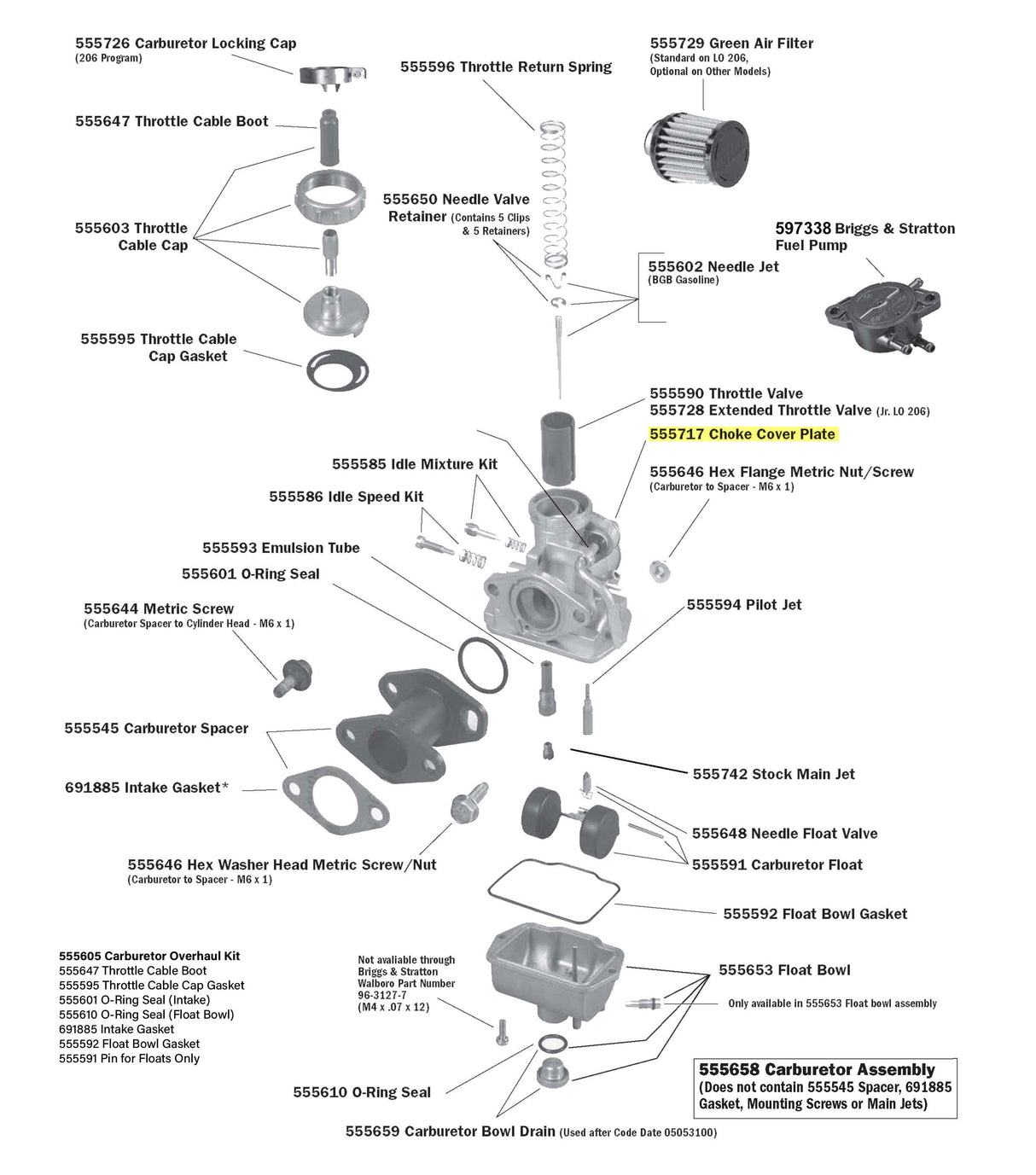 LO206 Carburetor Parts