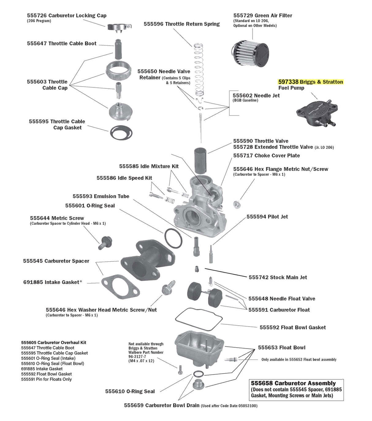 LO206 Carburetor Parts