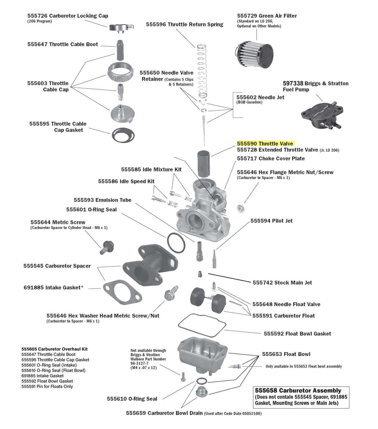 LO206 Carburetor Parts