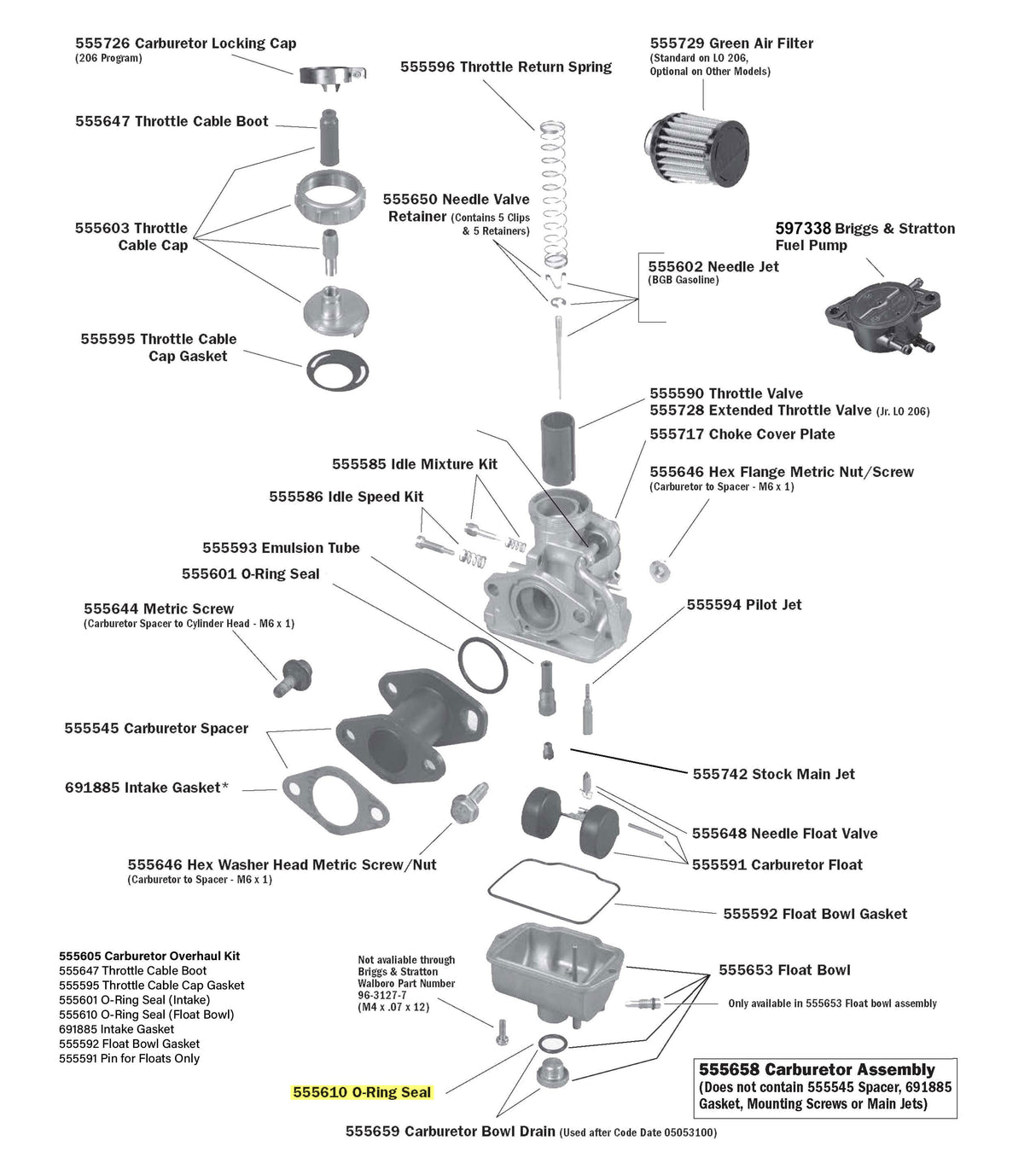 LO206 Carburetor Parts