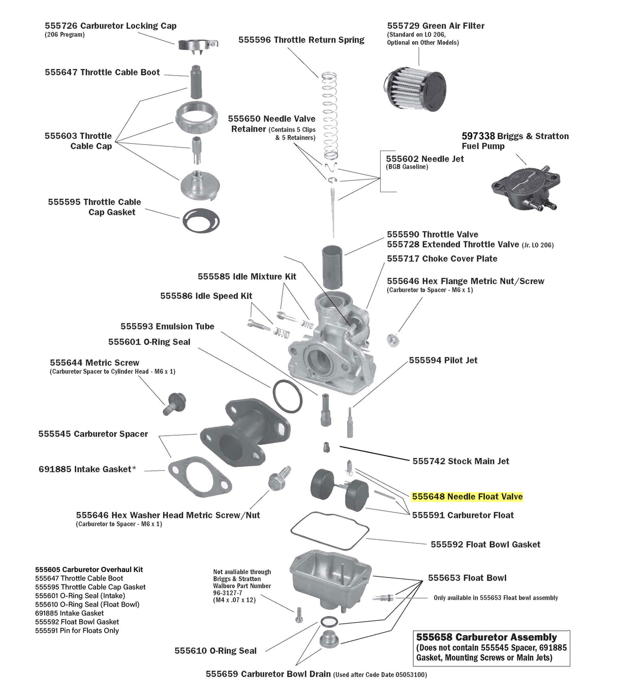 LO206 Carburetor Parts