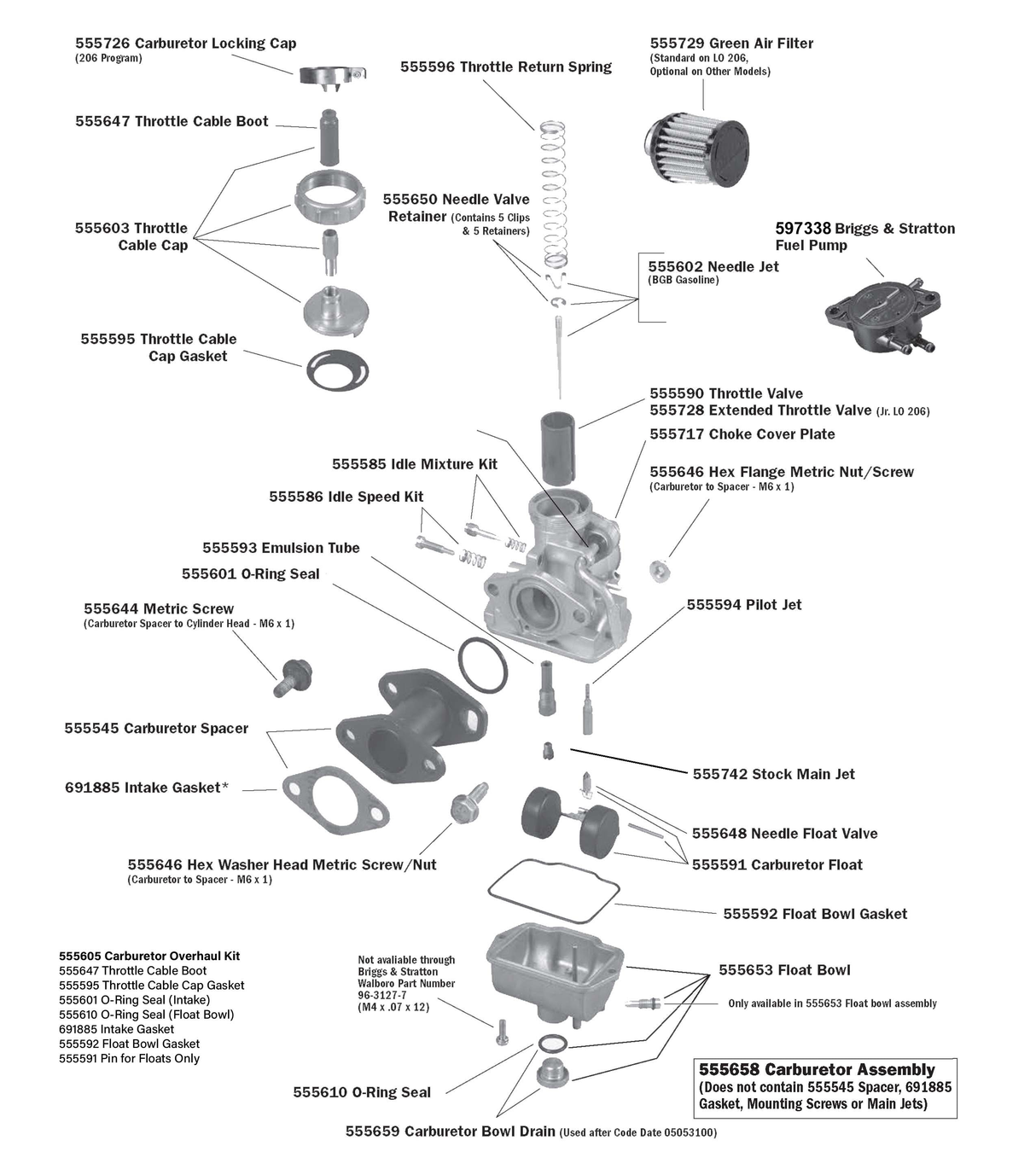 LO206 Carburetor Parts